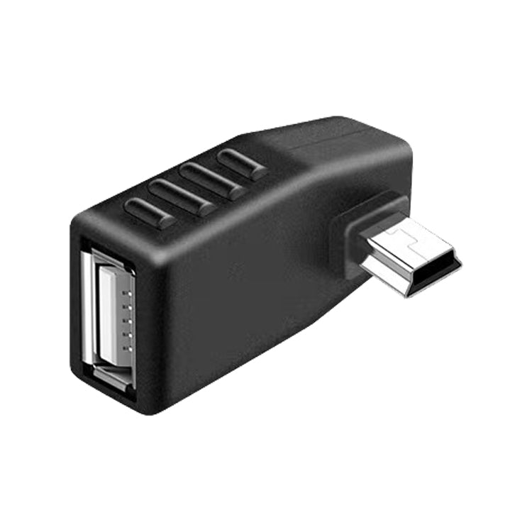 Mini USB Male to USB 2.0 AF Adapter with 90 Degree Left Angled, Support OTG Function(Black) -  by buy2fix | Online Shopping UK | buy2fix