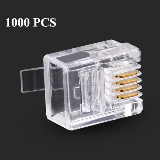 RJ11 Modular Plug Telephone Connector (1000pcs in one packaging, the price is for 1000pcs) - Lan Cable and Tools by buy2fix | Online Shopping UK | buy2fix