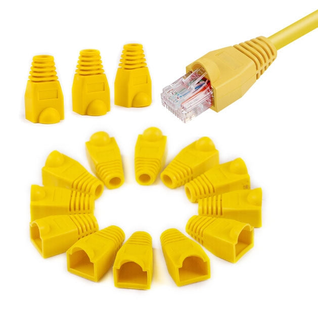 Network Cable Boots Cap Cover for RJ45, Yellow (100 pcs in one packaging , the price is for 100 pcs)(Yellow) - Computer & Networking by buy2fix | Online Shopping UK | buy2fix