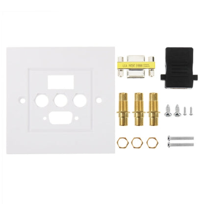 HDMI Female Plug + 3 RCA Female Plugs + VGA Female Plug Wall Plate Panel - Consumer Electronics by buy2fix | Online Shopping UK | buy2fix