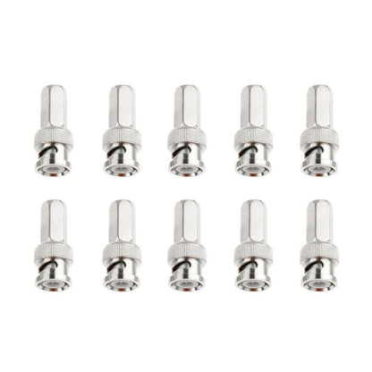 10 PCS Hexagon BNC Male Compression Connector - Security by buy2fix | Online Shopping UK | buy2fix