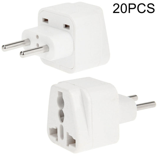 20PCS EU Plug Adapter Power Socket Travel Converter(White) - Consumer Electronics by buy2fix | Online Shopping UK | buy2fix