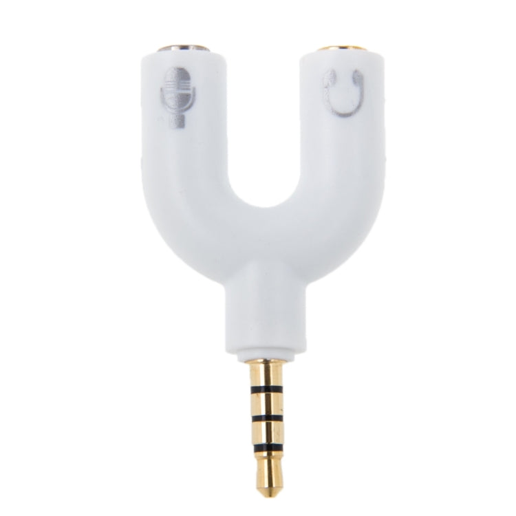 3.5mm Stereo Male to 3.5mm Headphone & Mic Female Splitter Adapter(White) -  by buy2fix | Online Shopping UK | buy2fix