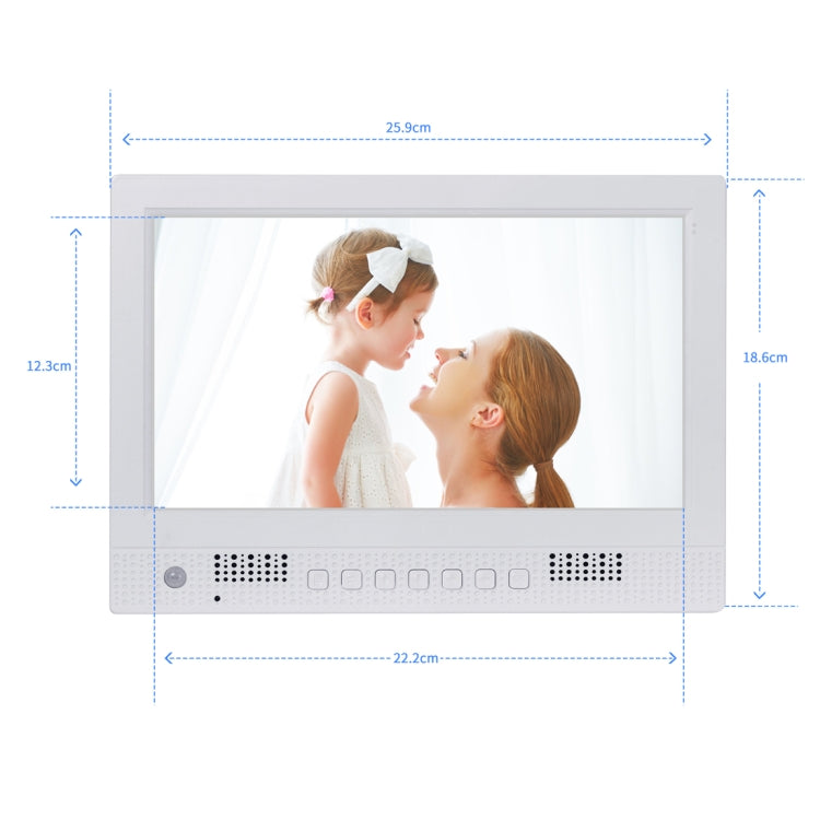 10.1 inch LED Display Multi-media Music & Movie Player Digital Photo Frame with Remote Control, Allwinner E200s Program, Support USB-Disk / SD Card, Body Sensor, Built in Stereo Speaker(White) - Consumer Electronics by buy2fix | Online Shopping UK | buy2fix