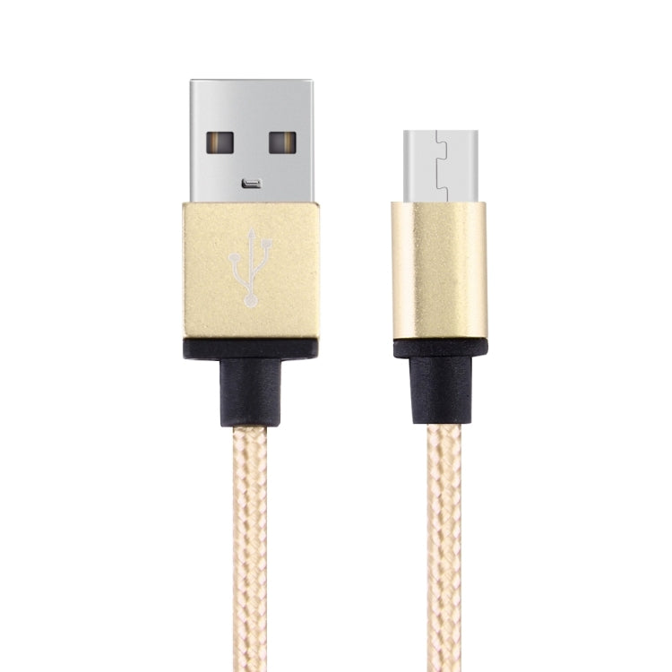 1m Woven Style Metal Head 58 Cores Micro USB to USB 2.0 Data / Charger Cable, For Samsung / Huawei / Xiaomi / Meizu / LG / HTC and Other Smartphones (Light Yellow Gold) - Micro USB Cable by buy2fix | Online Shopping UK | buy2fix