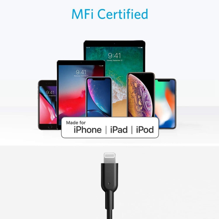 ANKER PowerLine II USB-C / Type-C to 8 Pin MFI Certificated Data Cable, Length: 0.9m(Black) - Apple Accessories by ANKER | Online Shopping UK | buy2fix