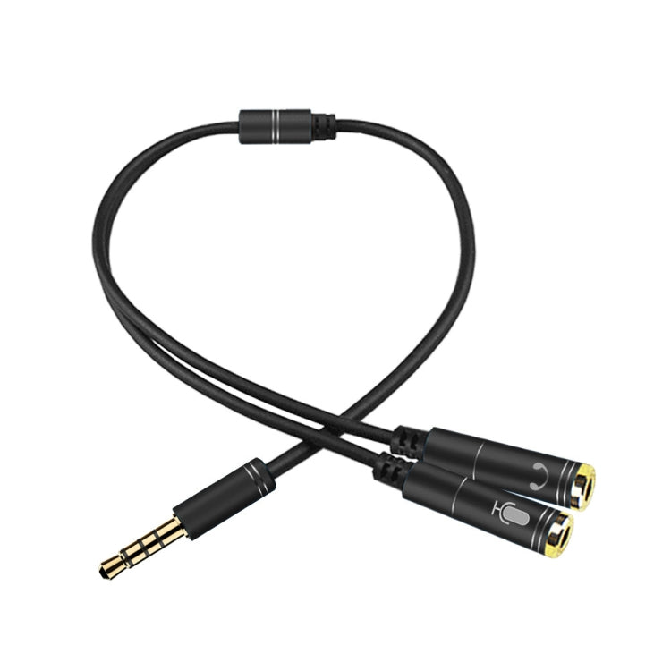 2 in 1 3.5mm Male to Double 3.5mm Female TPE High-elastic Audio Cable Splitter, Cable Length: 32cm(Black) - Cable & Splitter by buy2fix | Online Shopping UK | buy2fix