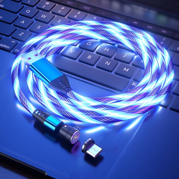 2.4A USB to Micro USB 540 Degree Bendable Streamer Magnetic Data Cable, Cable Length: 1m (Blue) - Mobile Accessories by buy2fix | Online Shopping UK | buy2fix