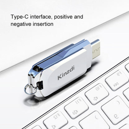 Kinzdi 32GB USB + Type-C Interface Metal Twister Flash Disk V8 (Silver) - USB Flash Drives by Kinzdi | Online Shopping UK | buy2fix