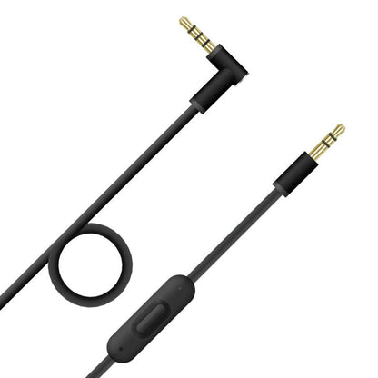 ZS0087 3.5mm Male to Male Earphone Cable with Mic & Wire-controlled, Cable Length: 1.4m(Black) - Headset Accessories by buy2fix | Online Shopping UK | buy2fix