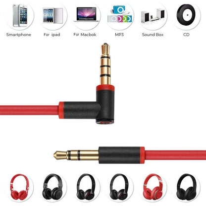 ZS0087 3.5mm Male to Male Earphone Cable with Mic & Wire-controlled, Cable Length: 1.4m(Red Black) - Headset Accessories by buy2fix | Online Shopping UK | buy2fix