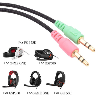 ZS0076 PC Version Gaming Headphone Cable for Sennheiser PC 373D GSP350 GSP500 GSP600 G4ME ONE GAME ZERO - Headset Accessories by buy2fix | Online Shopping UK | buy2fix