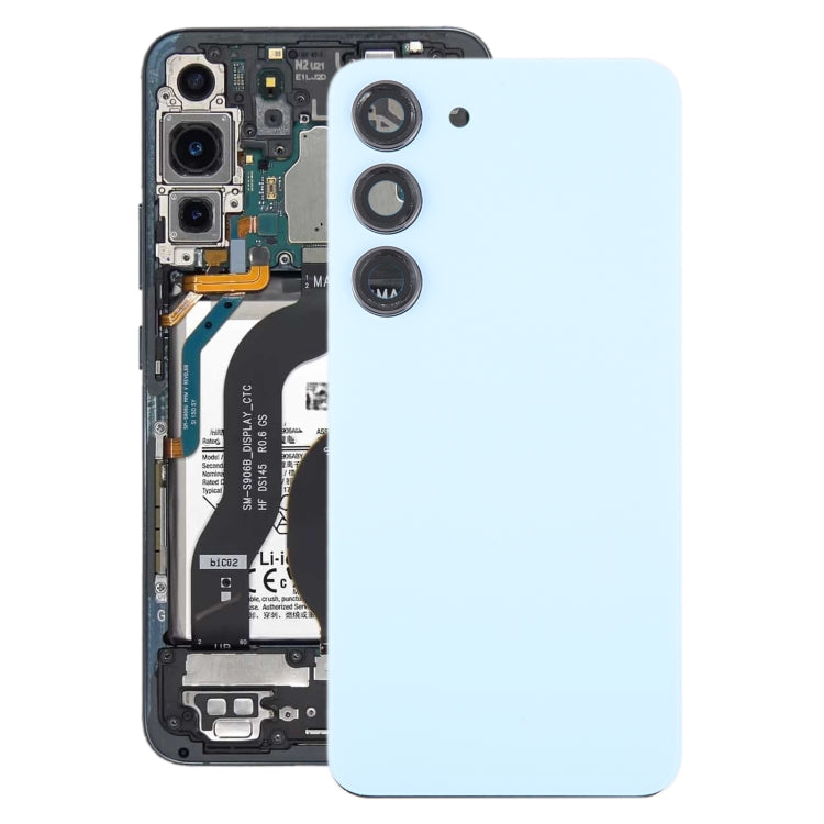 For Samsung Galaxy S23 SM-S911B OEM Glass Battery Back Cover with Camera Lens Cover(Blue) - Repair & Spare Parts by buy2fix | Online Shopping UK | buy2fix