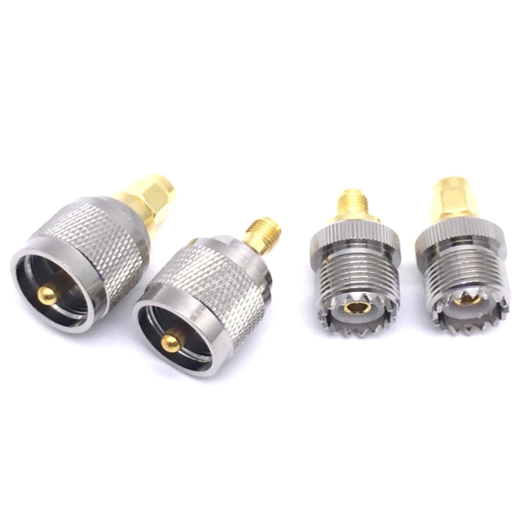 4 PCS / Set UHF PL259 SO239 to SMA Plug RF Connector Test Converter - Connectors by buy2fix | Online Shopping UK | buy2fix