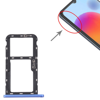 For ZTE Blade A72 SIM Card Tray + SIM Card Tray / Micro SD Card Tray (Blue) - For ZTE by buy2fix | Online Shopping UK | buy2fix