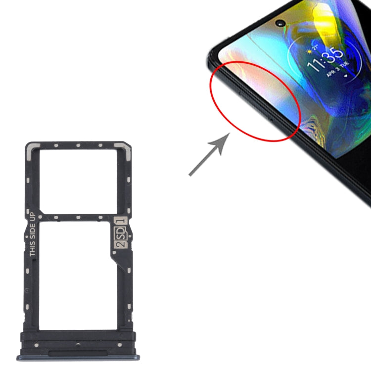 For Motorola Moto G82 5G SIM Card Tray + SIM / Micro SD Card Tray (Black) - Card Socket by buy2fix | Online Shopping UK | buy2fix