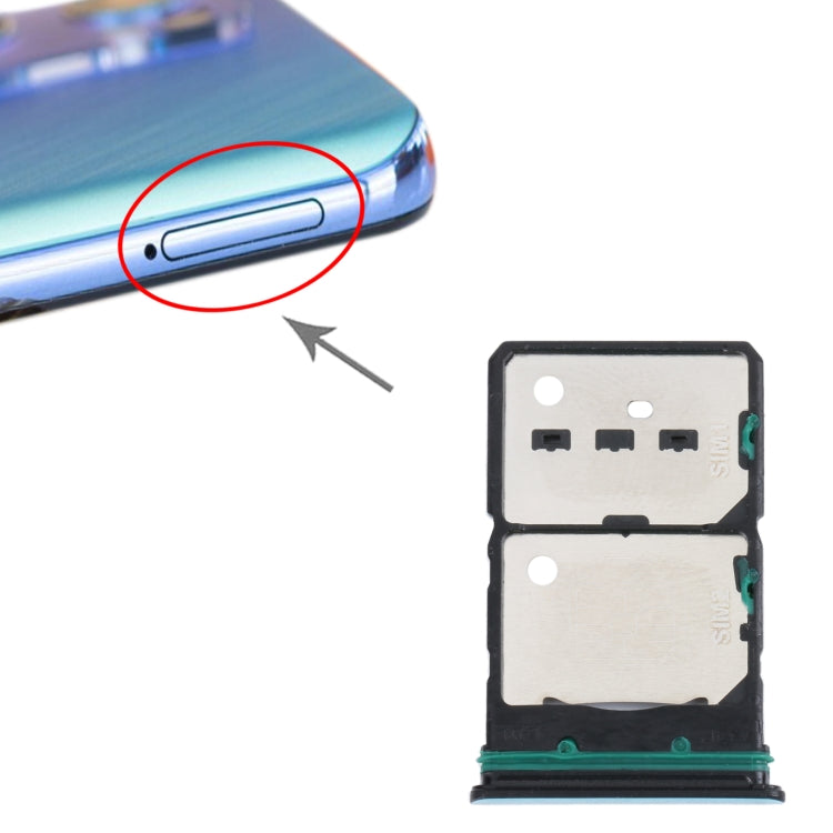 For OPPO Reno7 5G China / Reno7 5G SIM Card Tray + SIM Card Tray + Micro SD Card Tray (Green) - Card Socket by buy2fix | Online Shopping UK | buy2fix