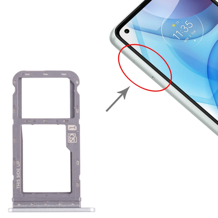 For Motorola Moto G Power 2021 SIM Card Tray + Micro SD Card Tray (Silver) - Card Socket by buy2fix | Online Shopping UK | buy2fix