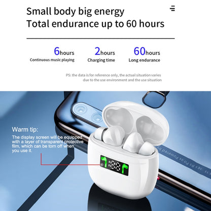 J3 Pro TWS Hifi Wireless Bluetooth 5.2 Earphone LED Display Waterproof Sports Gaming Headset Noise Earbuds(White) - TWS Earphone by buy2fix | Online Shopping UK | buy2fix