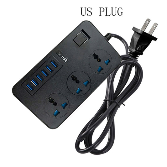 T09 3000W High Power Multi-Function Plug-in 3-Hole International Universal Jack + 6 USB Intelligent Charging US PLUG - Consumer Electronics by buy2fix | Online Shopping UK | buy2fix