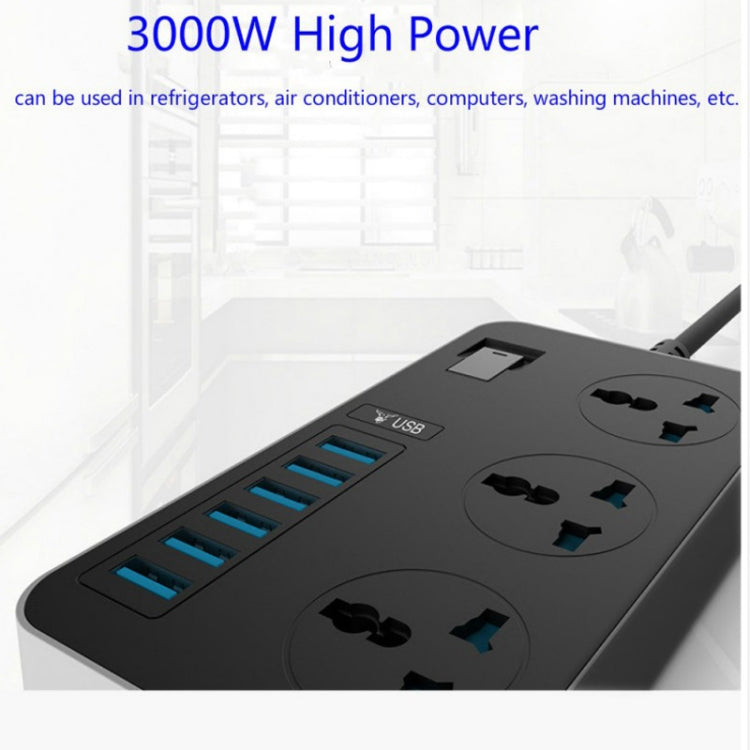 T09 3000W High Power Multi-Function Plug-in 3-Hole International Universal Jack + 6 USB Intelligent Charging US PLUG - Consumer Electronics by buy2fix | Online Shopping UK | buy2fix