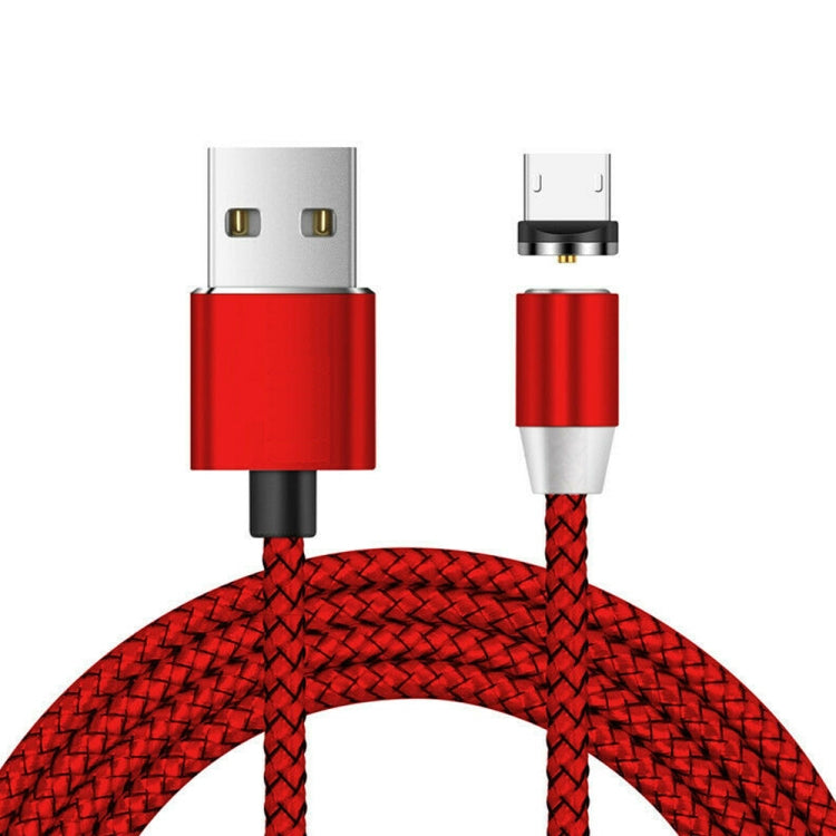 USB to Micro USB Magnetic Metal Connector Nylon Two-color Braided Magnetic Data Cable, Cable Length: 1m(Red) - Mobile Accessories by buy2fix | Online Shopping UK | buy2fix