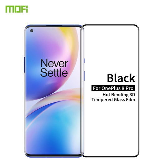 For OnePlus 8 Pro MOFI 9H 3D Explosion Proof Thermal Bending Full Screen Covered Tempered Glass Film(Black) - OnePlus Tempered Glass by MOFI | Online Shopping UK | buy2fix