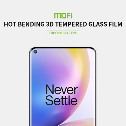 For OnePlus 8 Pro MOFI 9H 3D Explosion Proof Thermal Bending Full Screen Covered Tempered Glass Film(Black) - OnePlus Tempered Glass by MOFI | Online Shopping UK | buy2fix