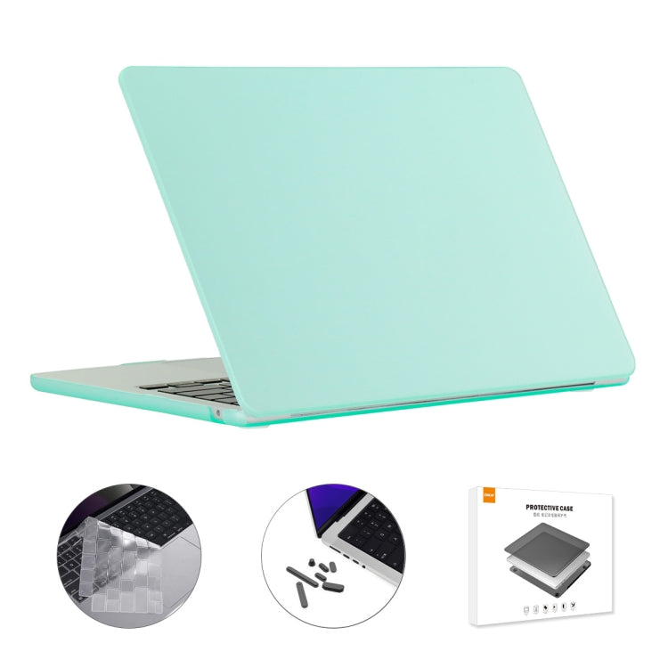 For MacBook Air 13.6 2022/2024 A2681 M2 / A3113 M3 EU Version ENKAY 3 in 1 Matte Laptop Case with TPU Keyboard Film / Anti-dust Plugs (Green) - MacBook Air Cases by ENKAY | Online Shopping UK | buy2fix