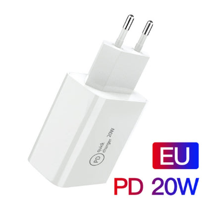 SDC-20W 2 in 1 PD 20W USB-C / Type-C Travel Charger + 3A PD3.0 USB-C / Type-C to 8 Pin Fast Charge Data Cable Set, Cable Length: 1m, EU Plug - Mobile Accessories by buy2fix | Online Shopping UK | buy2fix