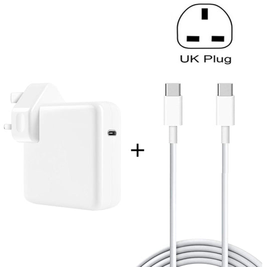 PD-96W 96W PD USB-C / Type-C Laptop Adapter + 2m 5A USB-C / Type-C to USB-C / Type-C Fast Charging Cable for MacBook Pro, Plug Size:UK Plug - Cable & Adapter by buy2fix | Online Shopping UK | buy2fix