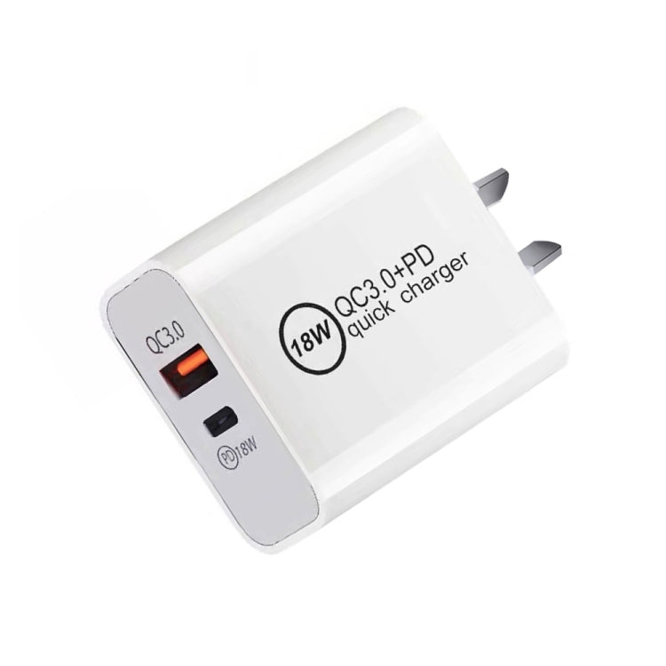 SDC-18W 18W PD + QC 3.0 USB Dual Fast Charging Universal Travel Charger, AU Plug - Mobile Accessories by buy2fix | Online Shopping UK | buy2fix