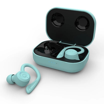 T20 TWS Bluetooth Hooks Wireless Sports Headphones with Charging Box IPX6 Waterproof Noise-cancelling Earphones(Blue) - Bluetooth Earphone by buy2fix | Online Shopping UK | buy2fix