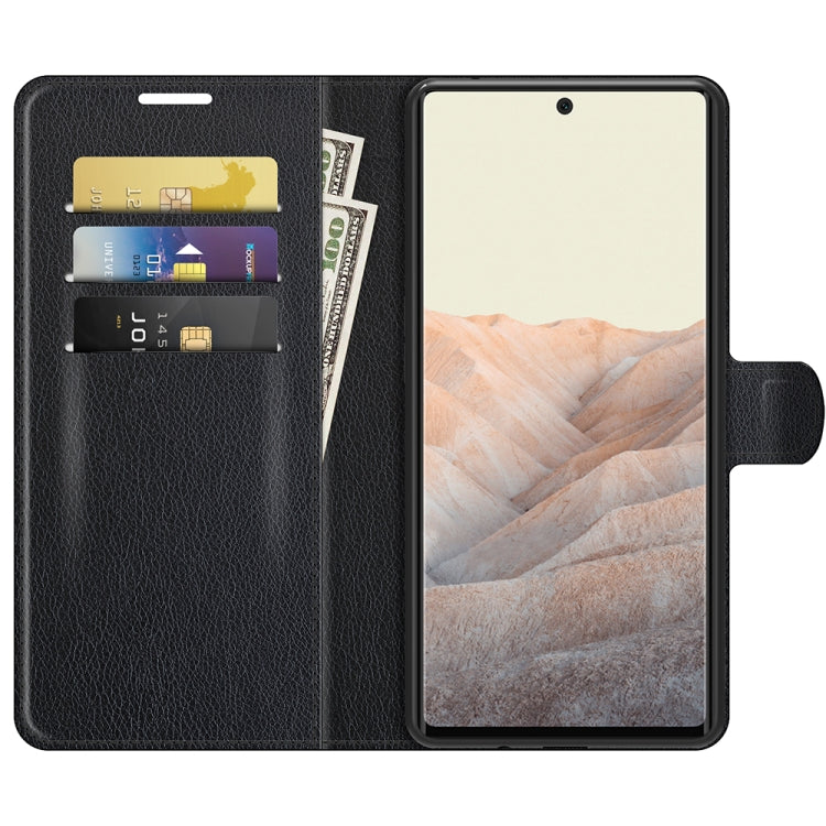 For Google Pixel 6 Litchi Texture Horizontal Flip Protective Case with Holder & Card Slots & Wallet(Black) - Google Cases by buy2fix | Online Shopping UK | buy2fix