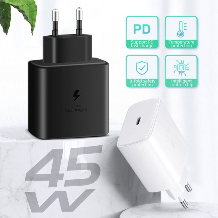 M135 45W USB-C / Type-C Port Fast Charger, EU Plug(White) - Mobile Accessories by buy2fix | Online Shopping UK | buy2fix