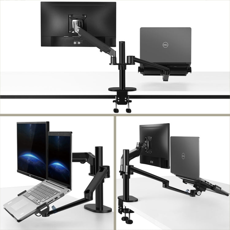 OL-3S Aluminum Height Adjustable Desktop Computer Stand for 17-32 inch and 12-17 inch Monitor(Black) - Computer & Networking by buy2fix | Online Shopping UK | buy2fix
