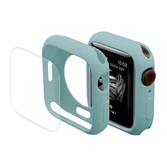 ENKAY Hat-Prince Protective TPU Watch Case + Full Coverage PET Screen Protector Film For Apple Watch Series 8 / 7 41mm(Green) - Watch Cases by ENKAY | Online Shopping UK | buy2fix