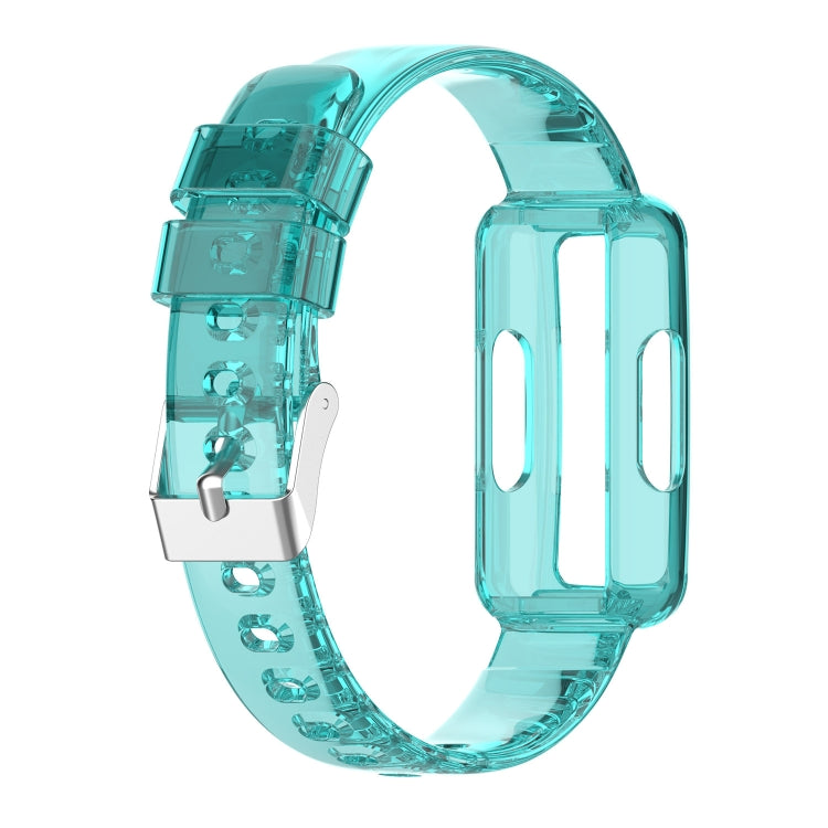 For Fitbit Ace 3 Transparent Silicone Integrated Watch Band(Transparent Blue) - Watch Bands by buy2fix | Online Shopping UK | buy2fix