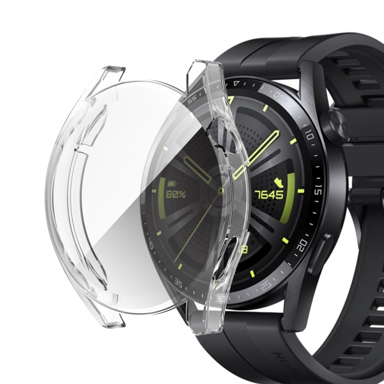 For Huawei Watch GT 3 46mm Fully Surrounded TPU Case with Protective Film(Transparent) - Smart Wear by buy2fix | Online Shopping UK | buy2fix