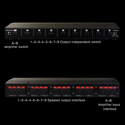 100W 2 In 8 Out Power Amplifier Loudspeaker Box Switcher - Consumer Electronics by buy2fix | Online Shopping UK | buy2fix