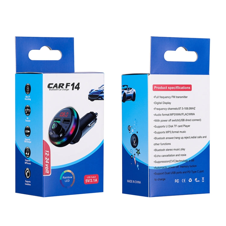 F14 Fast Charge USB Car Charger Dual Port USB 3.0 Mini Phone Charger - In Car by buy2fix | Online Shopping UK | buy2fix