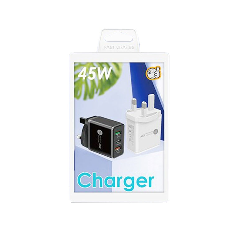 45W PD3.0 + 2 x QC3.0 USB Multi Port Quick Charger, UK Plug(White) - Apple Accessories by buy2fix | Online Shopping UK | buy2fix