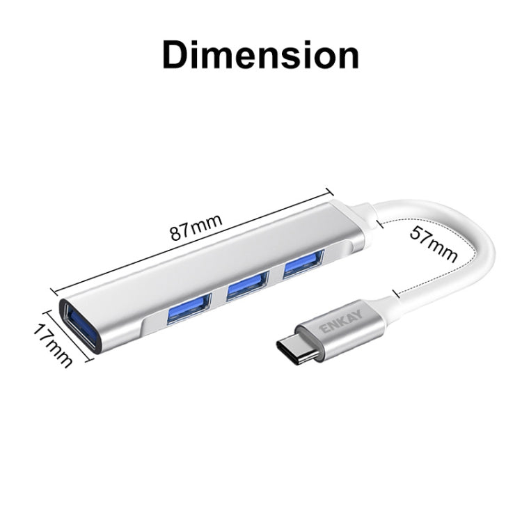 ENKAY Hat-Prince ENK-AT114 4 Ports USB 3.0 Splitter Multi-Ports Expansion HUB Extender Connector Adapter, Interface:USB 3.0 - USB 3.0 HUB by ENKAY | Online Shopping UK | buy2fix