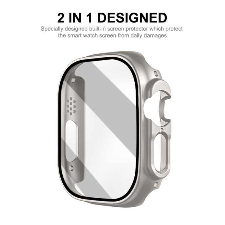 For Apple Watch Ultra 49mm ENKAY PC Frame 9H Tempered Glass Case(Black) - Watch Cases by ENKAY | Online Shopping UK | buy2fix