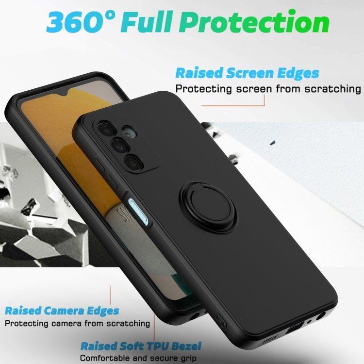Ring Kickstand Silicone Phone Case For Samsung Galaxy A14 5G(Light Cyan) - Galaxy Phone Cases by buy2fix | Online Shopping UK | buy2fix