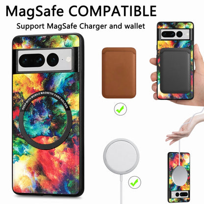 For Google Pixel 7 Pro Colored Drawing Leather Back Cover Magsafe Phone Case(Magic Space) - Google Cases by buy2fix | Online Shopping UK | buy2fix