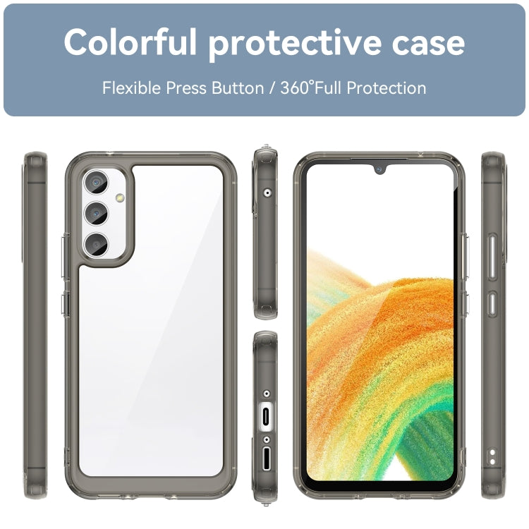 For Samsung Galaxy A34 5G Colorful Series Acrylic + TPU Phone Case(Transparent Grey) - Galaxy Phone Cases by buy2fix | Online Shopping UK | buy2fix