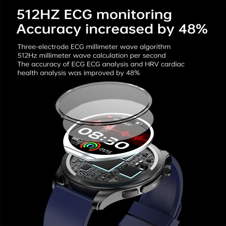 E420 1.39 inch Color Screen Smart Watch,Silicone Strap,Support Heart Rate Monitoring / Blood Pressure Monitoring(Black) - Smart Wear by buy2fix | Online Shopping UK | buy2fix