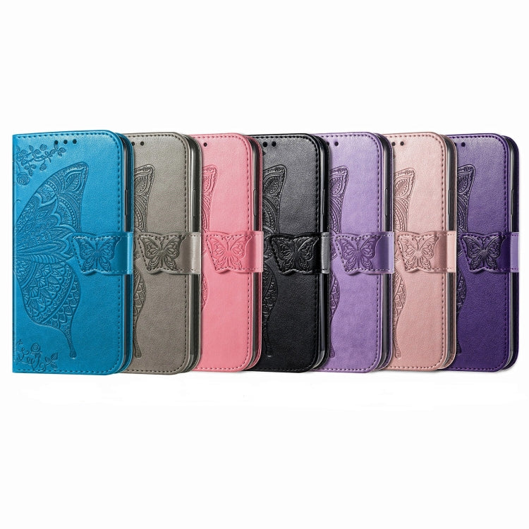For Motorola Moto E13 Butterfly Love Flower Embossed Flip Leather Phone Case(Pink) - Motorola Cases by buy2fix | Online Shopping UK | buy2fix