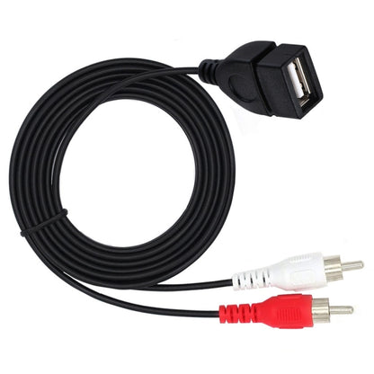 JUNSUNMAY USB 2.0 Female to 2 x RCA Male Video Audio Splitter Adapter Cable, Length:0.2m - Splitter Adapter by JUNSUNMAY | Online Shopping UK | buy2fix